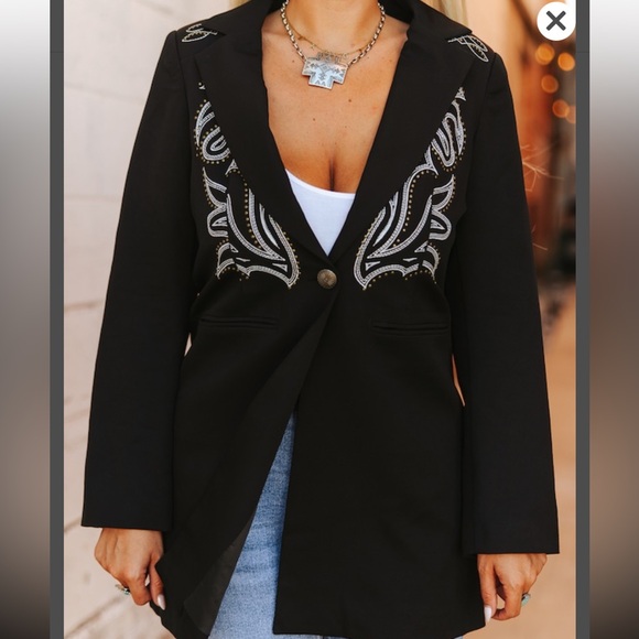 Lucky And Blessed Jackets & Blazers - Western Boot Stitch Blazer